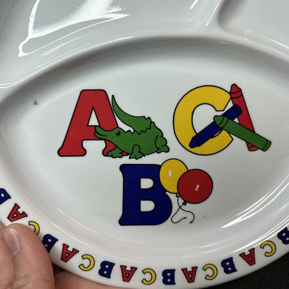 Vintage Melamine ABC Divided Children Toddler Plates Parenting - Picture 4 of 4